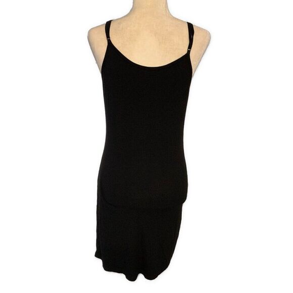 Primark Cares Womens Solid Black Ribbed Scoop Neck Cami Tank Mini Dress Small - Picture 2 of 5